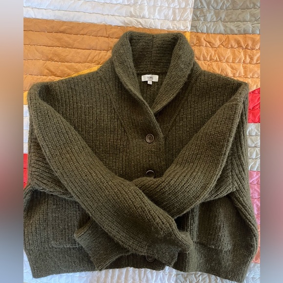 Ozma alpaca cardigan sweater in green sz M - Picture 7 of 9
